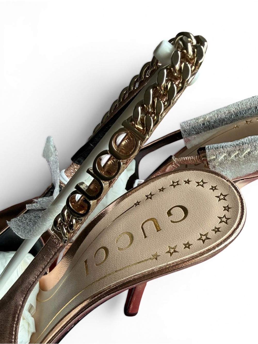 NIB GUCCI SIGNORINA Slingback in Rose Gold - Picture 5 of 5
